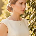 Bijoux de mariage avec une robe à col bateau : le bon équilibre en été